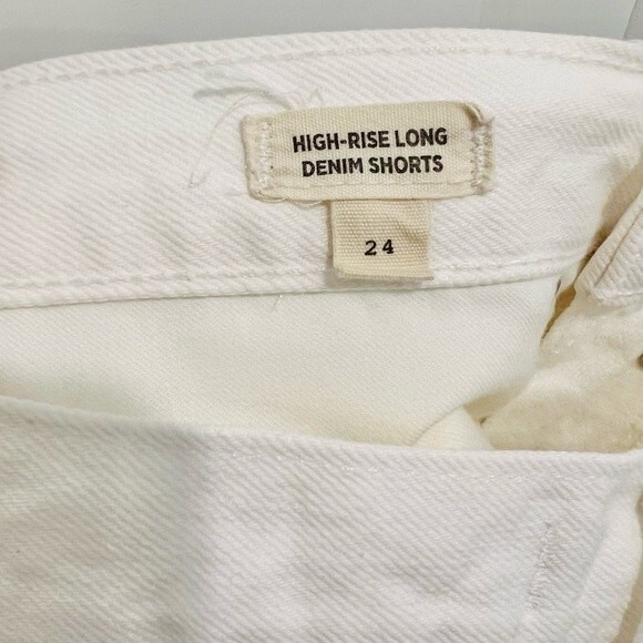 Madewell Women's High-Rise Long Denim Shorts in Tile White Style#AO207 Sz. 24 - Picture 6 of 12
